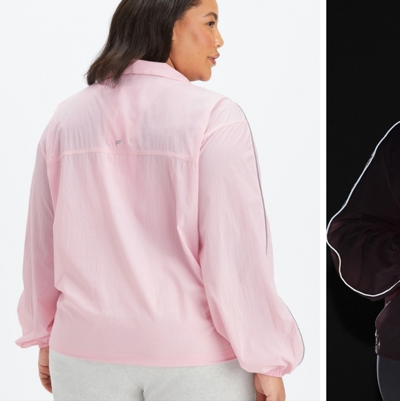 Fabletics Flyweight Oversized Windbreaker Jacket Pink XXL/1X Lightweight - Picture 12 of 13